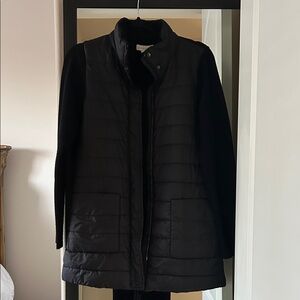 Cynthia Rowley Front Black Quilted jacket with black sweater sleeves and back💕